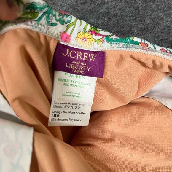 J Crew Liberty of London Ruffle One Shoulder One Piece Swimsuit Sz 8 - Picture 4 of 6